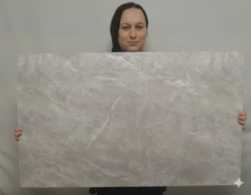 Öntapadós PVC csempepanel, Nagy méretű 60x100 cm, MATT szürke márvány