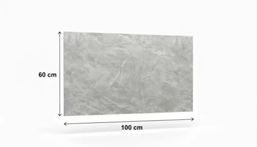 Öntapadós PVC csempepanel, Nagy méretű 60x100 cm, MATT szürke márvány