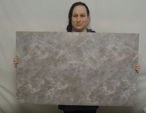 Öntapadós PVC csempepanel, Nagy méretű 60x100 cm, MATT szürke gránit mintás