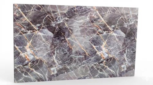 Öntapadós PVC csempepanel, Nagy méretű 60x100 cm, szürke-fekete márvány