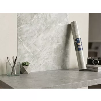   Öntapadós PVC panel, 280 x 60 cm, Fényes szürke márvány mintás