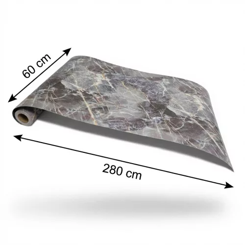 Öntapadós PVC panel, 280 x 60 cm, Sötét márvány mintás
