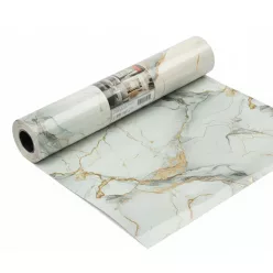   Öntapadós PVC panel, 280 x 60 cm, Világos-sárgásbarna márvány