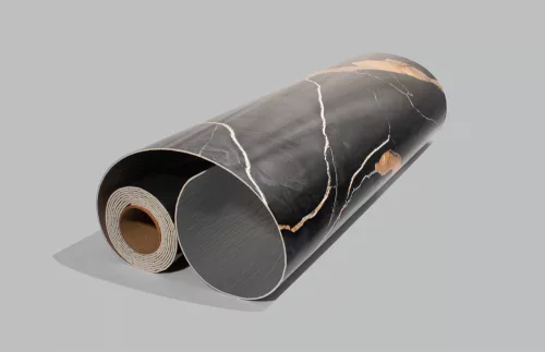 Öntapadós PVC panel, 280 x 60 cm, Fekete-sárgás márvány