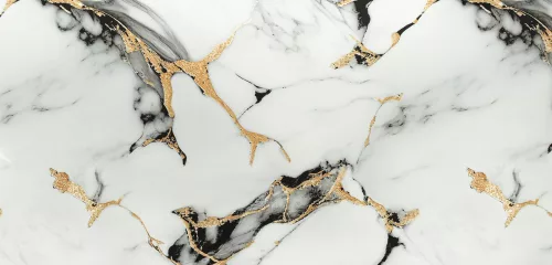 Öntapadós PVC panel, 280 x 60 cm, Világos-fekete-sárga márvány