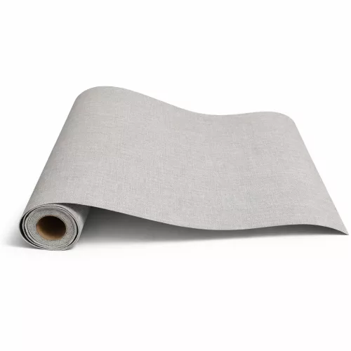 Öntapadós PVC tapéta, 280 x 60 cm, Világos szürke szövött minta ezüst szálakkal