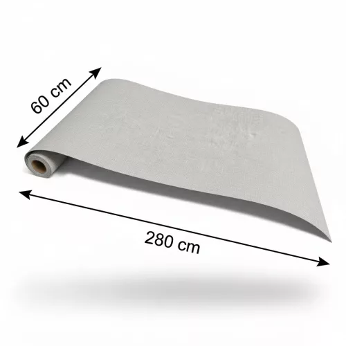 Öntapadós PVC tapéta, 280 x 60 cm, Világos szürke szövött minta ezüst szálakkal