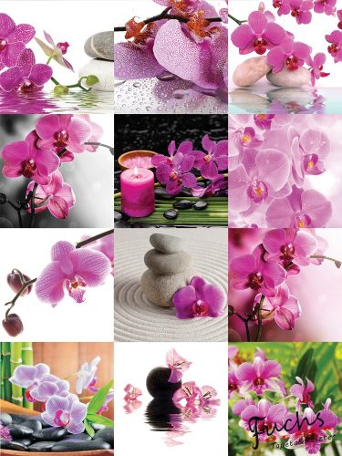 Orchideás matrica csempére