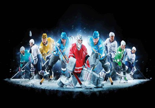 Fotótapéta Hockey on Ice Collage, 416 x 290 cm