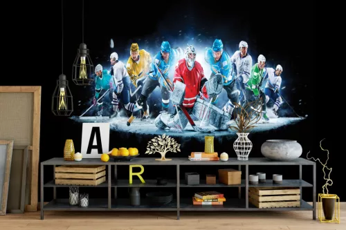 Fotótapéta Hockey on Ice Collage, 368 x 254 cm