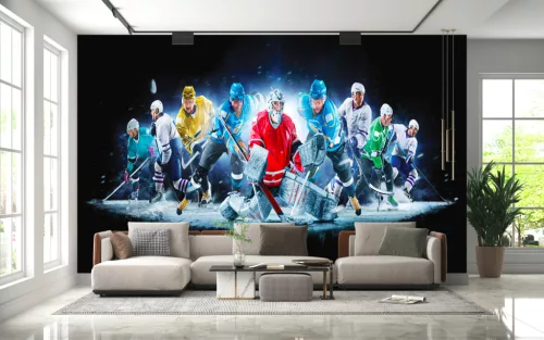 Fotótapéta Hockey on Ice Collage, 368 x 254 cm