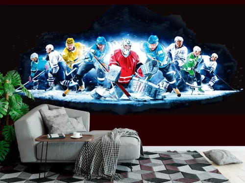 Fotótapéta Hockey on Ice Collage, 368 x 254 cm
