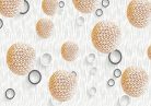 Fotótapéta 3d Modern Wallpaper with Golden Ball Spheres and Circles, 400 x 260 cm