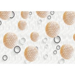   Fotótapéta 3d Modern Wallpaper with Golden Ball Spheres and Circles, 368 x 254 cm