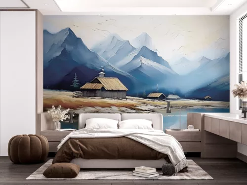 Fotótapéta Tranquil Reflections: A Mountain's Embrace, 312 x 219 cm