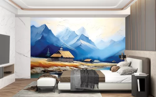 Fotótapéta Tranquil Reflections: A Mountain's Embrace, 312 x 219 cm