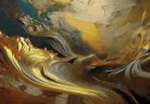 Golden Waves Abstract fotótapéta, 400 x 260 cm