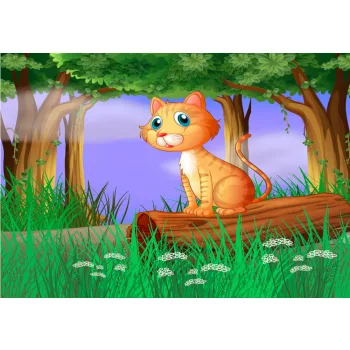 Fotótapéta Cat in the forest, 368 x 254 cm