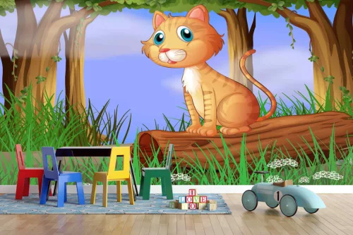 Fotótapéta Cat in the forest, 368 x 254 cm