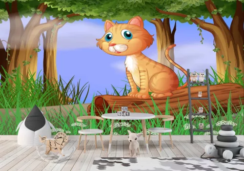 Fotótapéta Cat in the forest, 368 x 254 cm