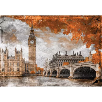   Fotótapéta London Westminster in Grunge Style, 368 x 254 cm