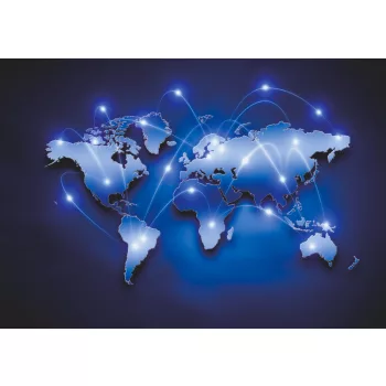 Fotótapéta Digital World Map, 368 x 254 cm