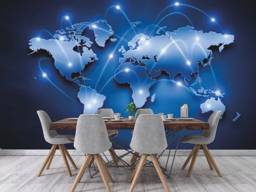 Fotótapéta Digital World Map, 368 x 254 cm