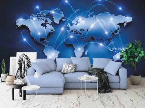 Fotótapéta Digital World Map, 368 x 254 cm
