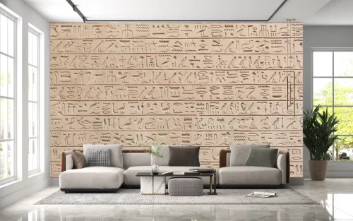 Fotótapéta Egyptian Hieroglyphics Stone Background, 368 x 254 cm