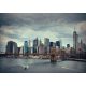 Fotótapéta New York, Manhattan, and Brooklyn Bridge - Evening Panorama Skyline, 416 x 254 cm