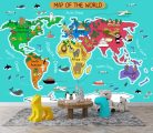 Fotótapéta Animals Map of the World, 400 x 260 cm