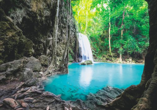 Fotótapéta  Erawan Cascade Waterfall, 416 x 254 cm