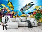 Fotótapéta Coral Reef With Fishes And Sea Turtle , 400 x 260 cm