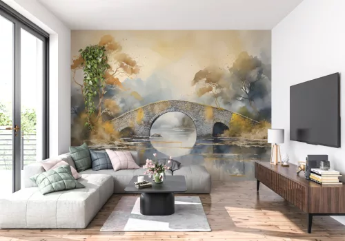 Fotótapéta Serene Watercolor Landscape, 312 x 219 cm