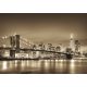 Fotótapéta Brooklyn Bridge and Manhattan Downtown Skyline at Dusk in Sepia, 416 x 290 cm