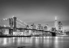 Fotótapéta Brooklyn Bridge and Manhattan Downtown Skyline Black and White, 312 x 219 cm