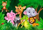 Fotótapéta Cute Animals In The African Jungle, 368 x 254 cm