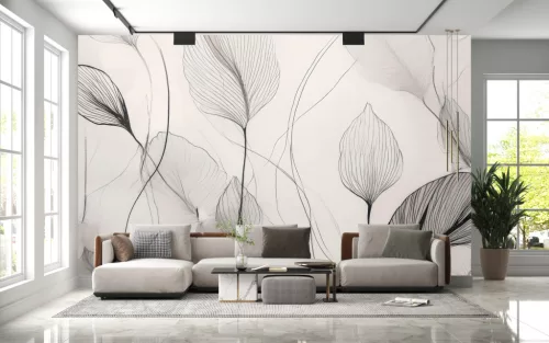 Fotótapéta Veil of Whispers: An Abstract Leaf Interlude, 312 x 219 cm