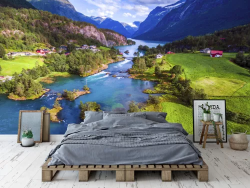 Fotótapéta Lovatnet lake i Norway, 368 x 254 cm
