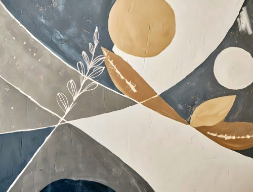 Fotótapéta Abstract Geometric with Botanical Elements, 400 x 260 cm