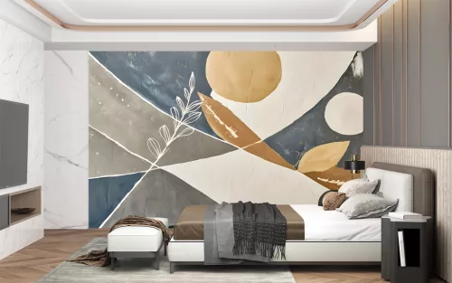 Fotótapéta Abstract Geometric with Botanical Elements, 312 x 219 cm