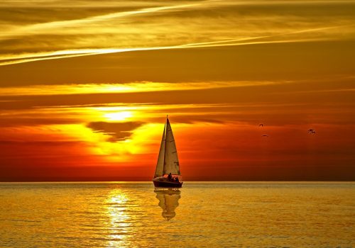 Fotótapéta Sail Boat at Sunset, 368 x 254 cm