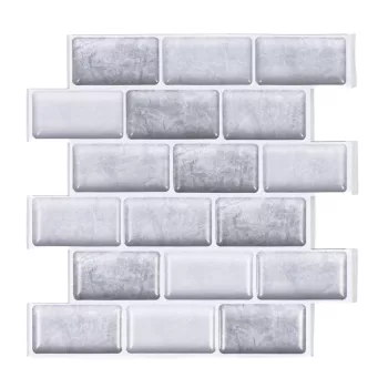   Csempematrica, 3D Öntapadós falpanel, Szürke tégla, 30x30 cm