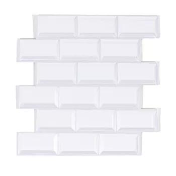   Csempematrica, 3D Öntapadós falpanel, Fehér csempe, 30x30 cm