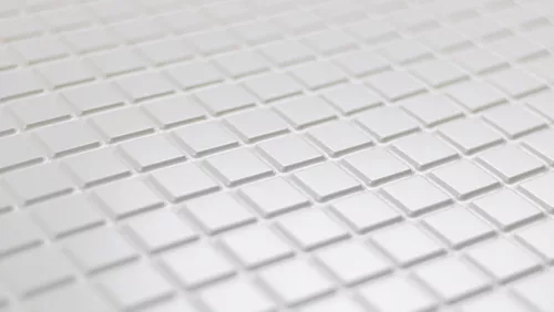 3D PVC falpanel Fényes  fehér mozaik 2x2 cm mintás