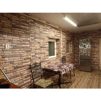 3D PVC falpanel Natúr drapp palakő mintás