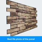 3D PVC falpanel Natúr drapp palakő mintás