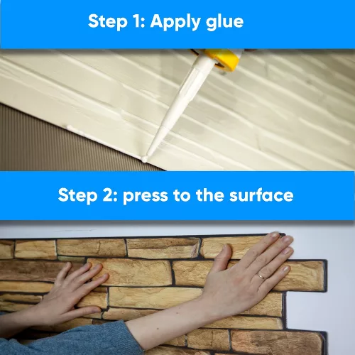 3D PVC falpanel Barna palakő mintás