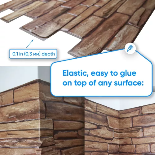 3D PVC falpanel Karjalai palakő mintás