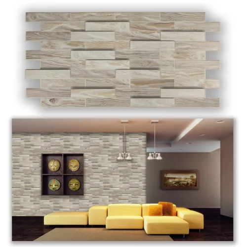 3D PVC falpanel Fehérített tölgy famintás